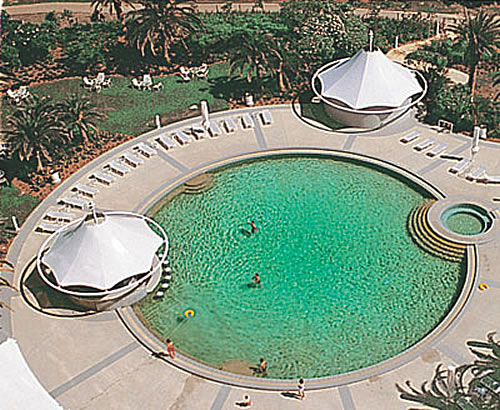 multi-post pool shade structures