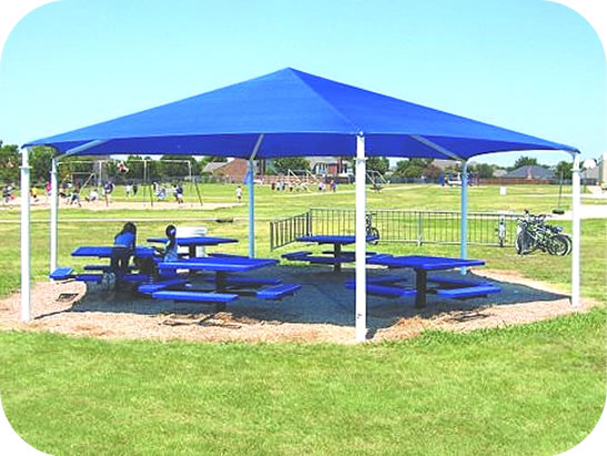 Playground shades, shade structures, playground shade structures, play area shade, playarea shade, playarea sunshade, play area sunshade, sunshade, playground sunshade, canopy, playground canopy, play shades, playground sunblock, overhead shades, umbrella post shade, hexagon shades, hexagon playground shades