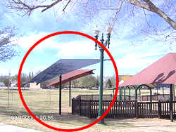 Playground shades :: Some umbrella shade structures and canopies can be angled to protect against consistent sun patterns.