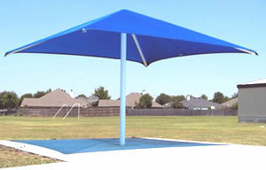 Playground shades :: Umbrella shade structures and canopies give your playground sun protection and a beach motif.